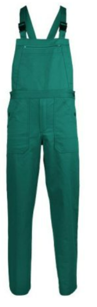 PANTALONI CU PIEPTAR PARTNER, VERDE, 100% BUMBAC, 250G_XL (c