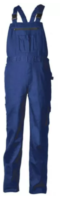 PANTALONI CU PIEPTAR COMMANDER, ALBASTRU REGAL 100% BUMBAC M