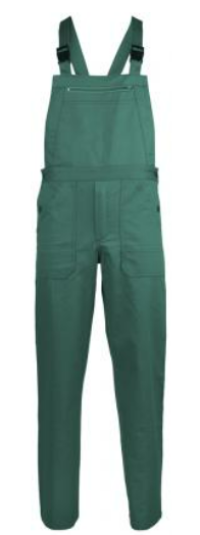 PANTALONI CU PIEPTAR INDUSTRY, VERDE 65%PES-35%PAMUT 245G_XL