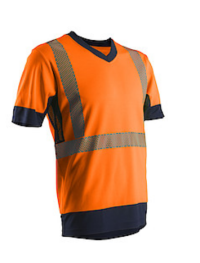 KOMO Tricou cu mâneci scurte hi-vis, orange bleumarin mărimea L