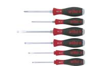 Wiha Screwdriver set SoftFinish® Slotted with one-piece hexagonal blade and solid steel cap (21251)