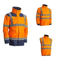 JACHETĂ PE 4/1 KANATA HI-VIZ PORTOCALIE/ALBASTRĂ_S