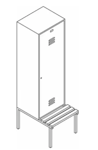 Dulap vestiar 1 comp. c.bnca f. 1850x320x500 mm