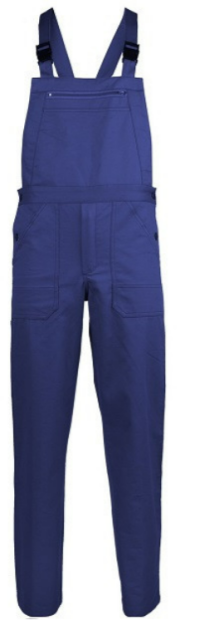 PANTALONI CU PIEPTAR PARTENER, ALBASTRU REGAL, 100% BUMBAC, 2XL