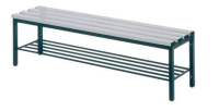 Banca L2000mm, f. gratar RAL7021, cu sipci plast.