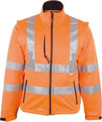 Jachetă de avertizare, softshell, mărime XL, portocaliu strălucitor