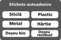 Set autocolante, 6buc. 70x300mm pt.collector deseuri recic