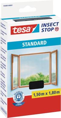 tesa® paravane bandă velcro pentru ferestre antracit 1,5 m:1,8 m