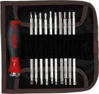 Wiha Screwdriver with interchangeable blade set SYSTEM 6 assorted 12-pcs. incl. roll-up bag (03591)