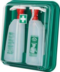 Augenspülflasche Set2, Wandbehälter, 2 Flaschen: 620ml