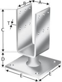 Suport stâlp din inox PTB48G