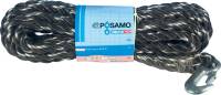 Funie PP, rasucita, negru/alb, 14,0 mm x 30 m, andocare cu carlig