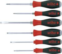 Wiha Screwdriver set SoftFinish® Slotted, Phillips hexagonal blade and solid steel cap, 6-pcs. (21250)