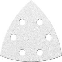 Hartie abraziva cu scai, triunghiulara, set 6 buc, 94mm, gran. 40, corindon, alb, 6 gauri, Fortis