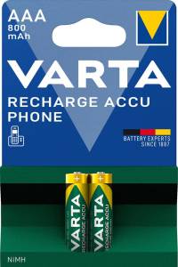 Acumulatori RECHARGE ACCU Phone Micro AAA, HR03, 800 mAh, blister de 2 buc, VARTA