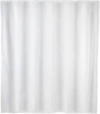 Perdea de dus Uni, material textil alb, 180 x 200cm, 12 inele de suspensie, WENKO