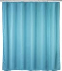 Perdea de dus Uni, material textil albastru deschis, 180 x 200cm, 12 inele de suspensie, WENKO