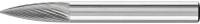 Freza carbura SPG, forma proiectil, dantura 5, 6x18mm, coada 6mm, PFERD