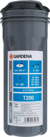 Aspersor pop-up cu turbina T 200, 8203-29, pentru max. 200 m², GARDENA