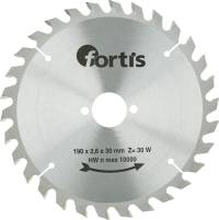 Disc debitare pentru lemn, HW, 190x2,4 x30mm, Z30W, FORTIS  