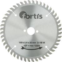 Disc debitare pentru lemn, HW, 160x2,8 x20mm, Z48W, FORTIS  