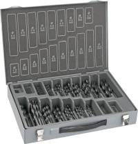 Set burghie HSS rulate, tratat cu abur, D338N, 1-10,0mm, increment 0,5 mm, 170 buc, FORTIS  