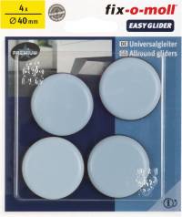 Protectie universala pentru podea PTFE EASYGLIDER, autoadeziv, Ø 40 x 5.5mm, gri-negru, 4 buc, FIX-O-MOLL