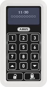 Tastatura fara fir HomeTec Pro CFT 3000, pentru incuietoare inteligenta, alba, 4 x baterii AA, ABUS