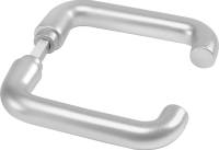 Pereche de mânere de pârghie în formă de U 475G formă rotundă, ghidaj de 18 mm, metal ușor, de culoare argintie