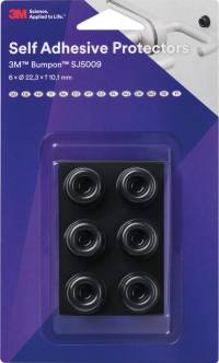 Bumpon 6 buc. tampon elastic negru, 22,3 x 10,1 mm 3M