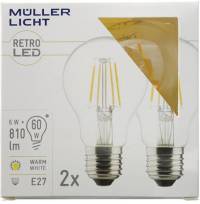 Retro LED E27 6w SET de 2 Glob 806lm