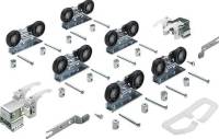 Set accesorii de rulare pentru usi glisante TopLine 1, pentru 3 usi, greutate 75 kg, HETTICH