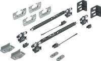 Set accesorii de rulare pentru usi glisante SysLine S, Silent System, pentru 2 usi cu greutate 15 kg, latime 410 mm, HETTICH