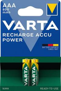 Acumulatori RECHARGE ACCU Power Micro AAA, HR 03, 800 mAh, blister de 2 buc, VARTA