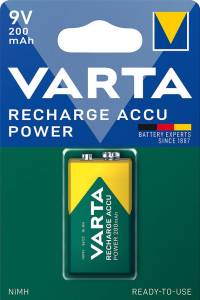 Acumulator RECHARGE ACCU Power 9 V-Block, 200mAh, ambalat individual in blister, VARTA