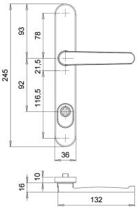 Clanta pentru usi profilate Kronos 2005/9045, protectie antiefractie, alb, patrat 8mm, EDI