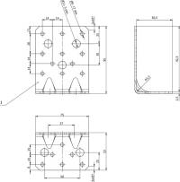 Schwerlast-Winkelver. 95x53x75x2,5mm m. 2 Sicke