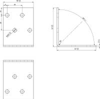 Lochplattenwinkel 50x50x40x2,0 mm