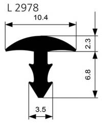 Treppenprofil L 2978 einfräsen Pilz W-KF schw, Br10,4 x H9,1