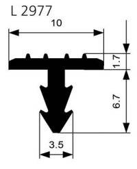 Treppenprofil L 2977 einfräsen Trapez W-KF schwarz, Br10 x H8,4