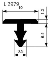 Treppenprofil L 2979 einfräsen Trapez W-KF schwarz, Br10 x H7,7