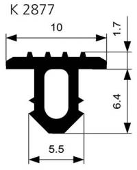 Treppenprofil K 2877 einfräsen Trapez W-KF schwarz, Br10 x H8,1