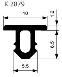 Treppenprofil K 2879 einfräsen Trapez W-KF schwarz, Br10 x H7,7