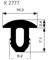 Treppenprofil K 2777 einfräsen Pilz W-KF schw, Br10,3 x H9,5