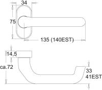 Maner pentru usa Ares 1300/2033, o singura bucata, aluminiu, patrat 8mm, 142mm, forma de U, EDI