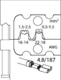 8140-10 Modul-Einsatz für Flachsteckhülsen 4,8