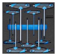 Modul chei hexagonale, cu maner in forma de T, 2-10mm, 9 piese, GEDORE