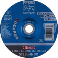 Disc de polizat CERAMIC SGP STEELOX pentru otel, inox, 115x7,2mm, curbat, horse
