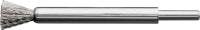 Perie de sarma din otel, tip pensula, cu coada 6mm, diam.12mm, sarma 0,3mm ondulata, Lessmann