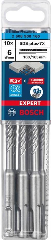 Burghiu cu ciocan SDS-plus 7x 6x100x165mm 10buc EXPERT Bosch